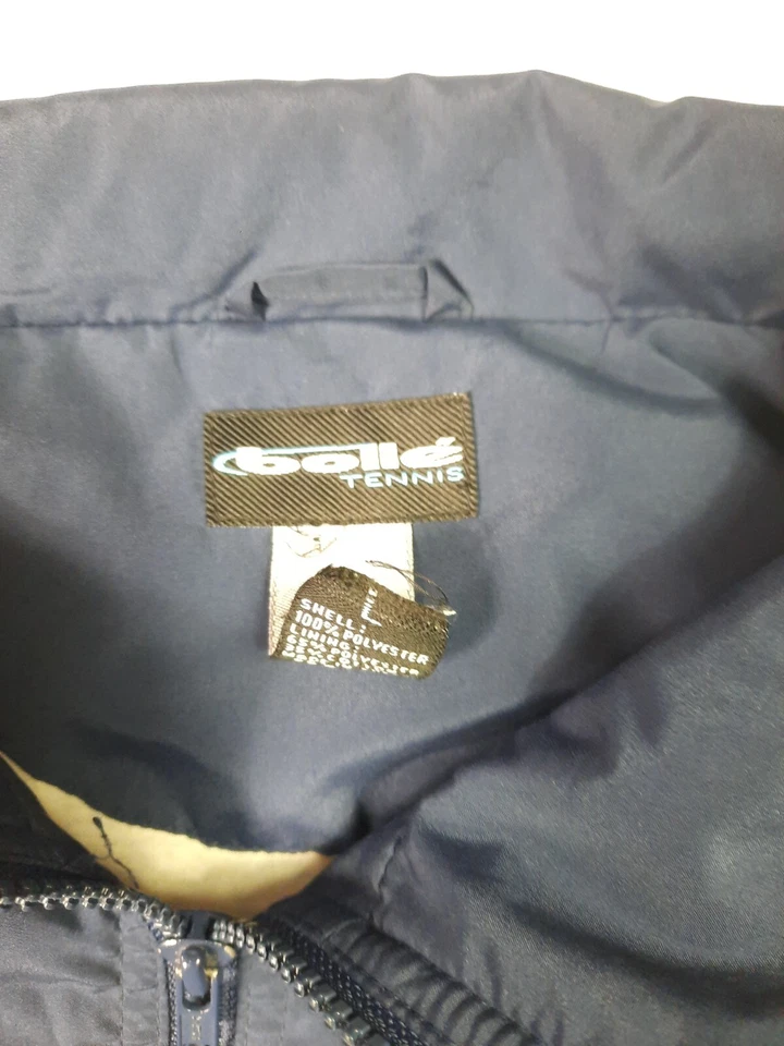 Bolle Tenis Hombre Talla Grande Rompevientos Chaqueta Azul Cremallera Completa con Bolsillos Foto 3 de 4