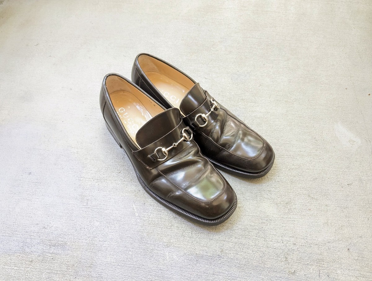 Gucci Horsebit Loafers Men 10 D Brown Leather Slip-On Dress  display picture 3