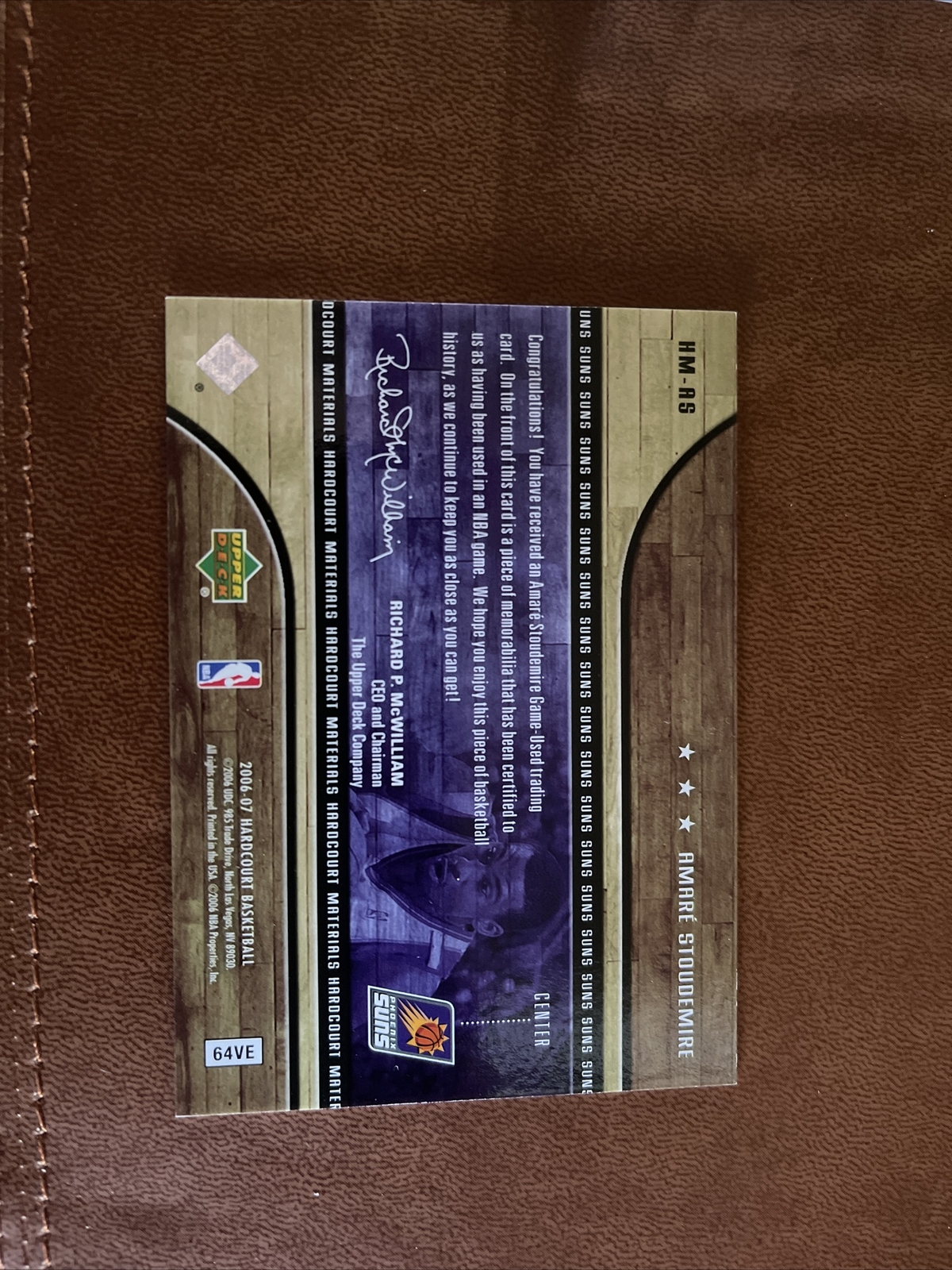 2006-07 Upper deck  Game used relic Jersey card ,Amare StoudeMire HM-AS view 2