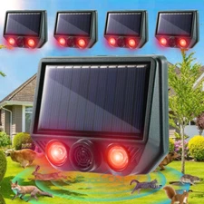 Upgraded Solar Ultrasonic Deterrent Animal Repellent Bird Cat Fox Dog Pest Scare