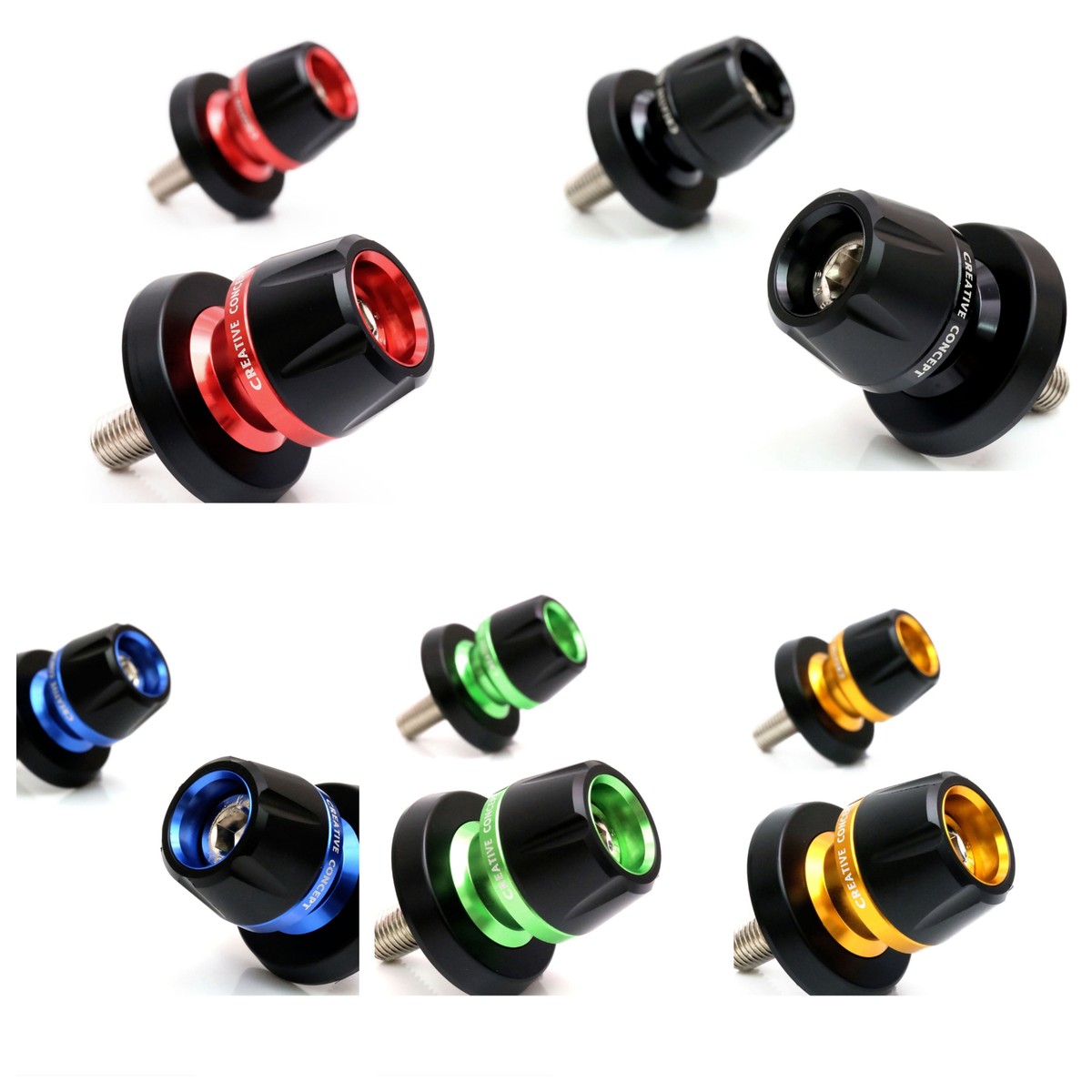 Green BB01 8MM CNC Paddock Stand Spools For Kawasaki Z H2 20