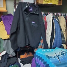 Vintage 90s Gap Artic Light Fleece 1/4 Snap Button Black Colorway Mens Medium