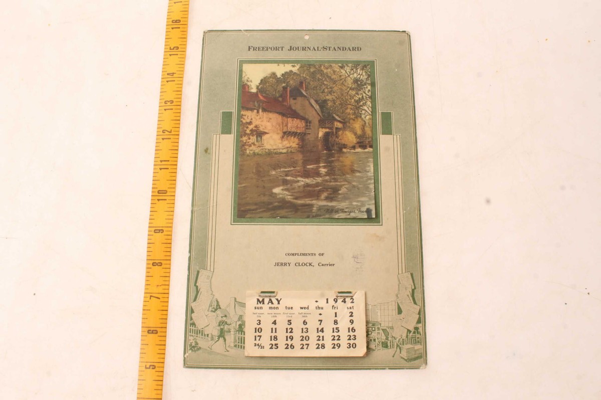 JOURNALSTANDARD VARNY/ヴァーニーLEICESTER Vintage 1942 Freeport Journal Standard Illinois Newspaper Boy