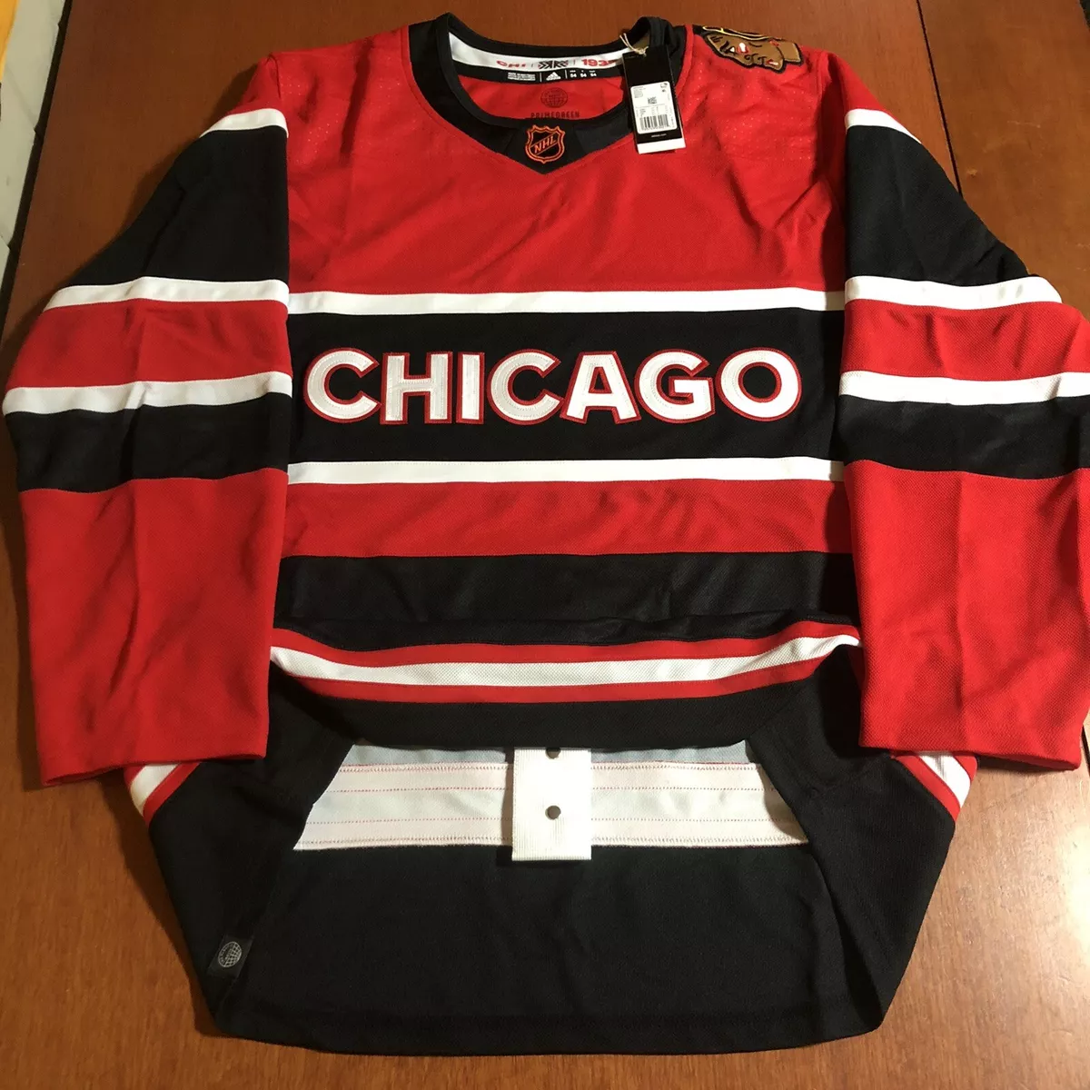 Men's Chicago Blackhawks Adidas Red Reverse Retro 2.0 Authentic Blank Jersey 54 (XL)