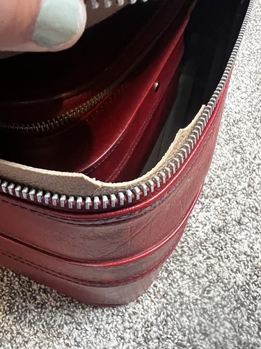 Sears Vintage Cranberry Red Leather Travel Luggage 3 Piece SET with KEYS - Picture 24 of 24