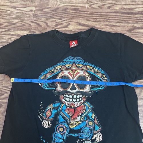 LA Roc-k Skull Kids Unisex L T-Shirt Skater DAY OF DEAD - Picture 5 of 8