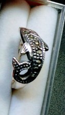BEWITCHING STERLING SILVER.925 WITH MARCASITE DESIGNER RINGS SIZE 6.75