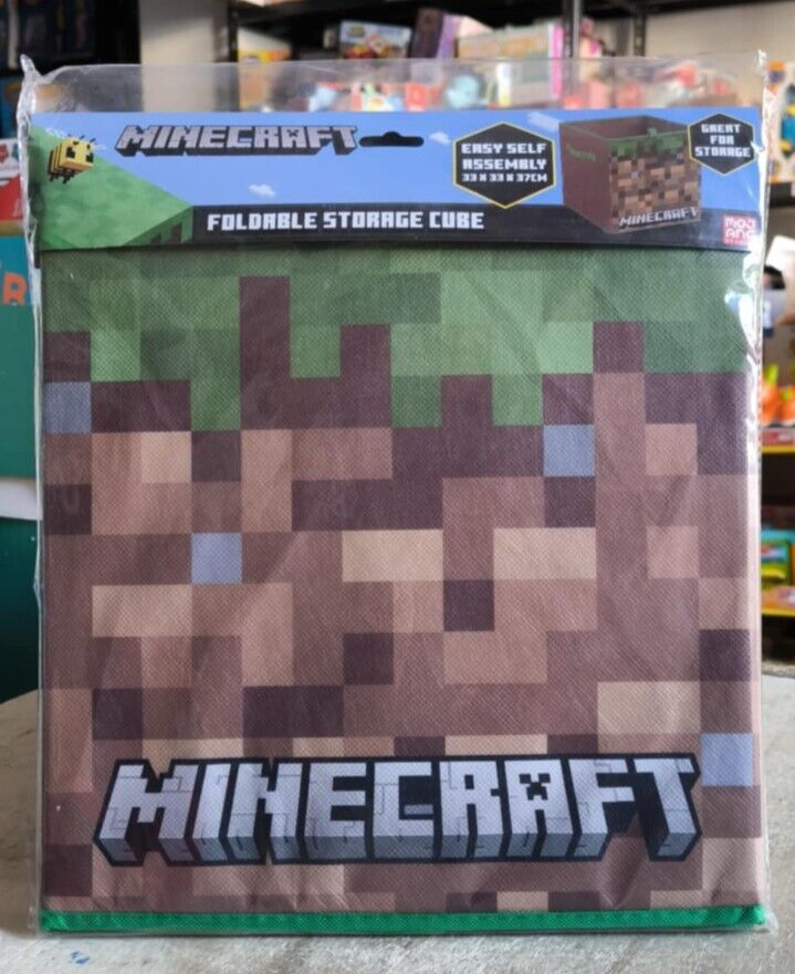 MINECRAFT FOLDABLE STORAGE CUBE CUBO PORTA OGGETTI