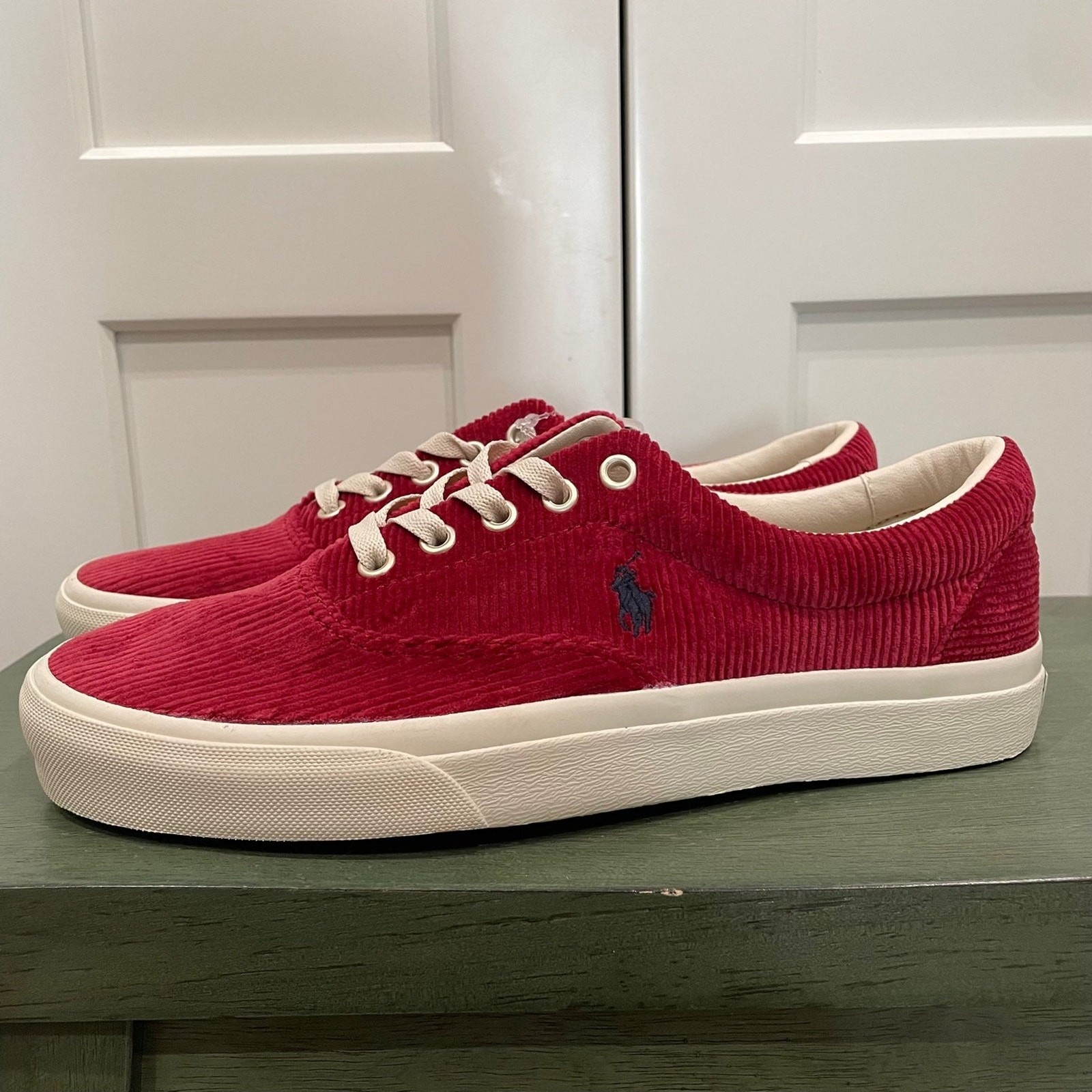 NUOVE SNEAKERS POLO RALPH LAUREN KEATON PONY IN VELLUTO A COSTE TAGLIA 8 5 9079