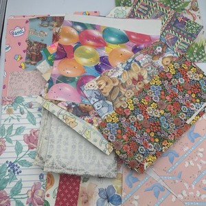 Vintage Mix Of Wrapping Paper - Different Patterns, Themes, Sizes - Birthday +++