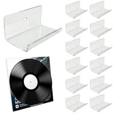 12 Pack Clear Vinyl Record Holder Wall Mount, Invisible Floating Acrylic Album R