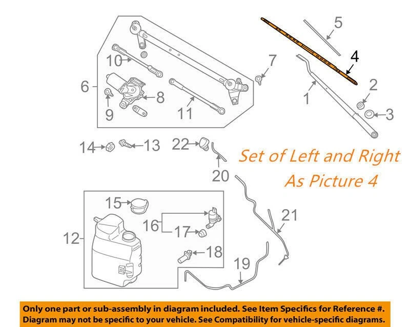 Para Nissan Versa Sedan 2012-19 conjunto genuíno limpador de para-brisa dianteiro acabamento de lâminas 2X - Imagem 4 de 4