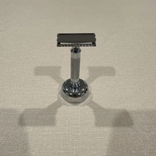 Merkur 34C Safety Razor, Merkur 4006 Stand, and Assorted DE Blades