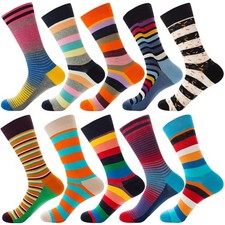 Striped Multicolor Street Skateboarding Funny Socks for Men and Women