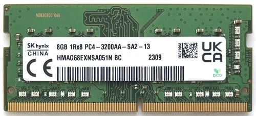 SK Hynix 8GB 1Rx8 PC4-3200AA-SA2-13 DDR4 SO-DIMM SDRAM HMAG68EXNSA051N BC
