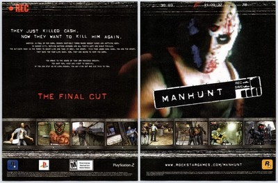Manhunt - PS2 - Rockstar Games - Vintage Original Print Ad/Poster Promo Art 2003