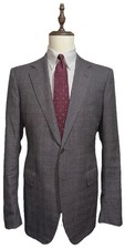 SARTORIA PARTENOPEA 42R FULL CANVAS Sport Coat Blazer Gray Check 100 Wool Italy