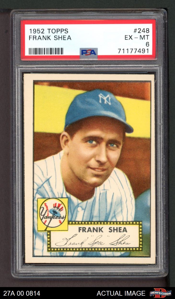 1952 Topps #248 Frank Shea Yankees PSA 6 - EX/MT