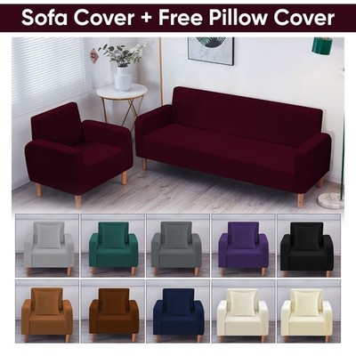 Samt Sofabezüge Stretch Schonbezug Elastisch Couchschoner 1/2/3/4 Sitzer