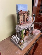 PRESEPE ARTIGIANALE ILLUMINATO NATIVITÀ IN COPPO