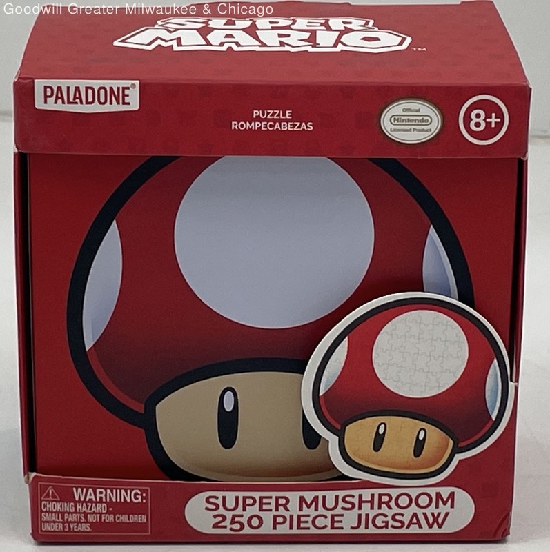 Super Mario Super Mushroom Shaped 250 Piece Jigsaw Puzzle In Tin Nintendo NEW
