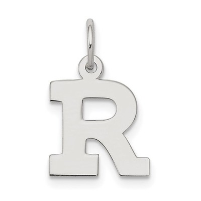 Sterling Silber rhodiniert Block Buchstabe R Initiale Charm Halskette Damen