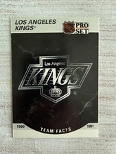 1990-91 Pro Set #573 Los Angeles Kings Logo Team Facts Hockey Card