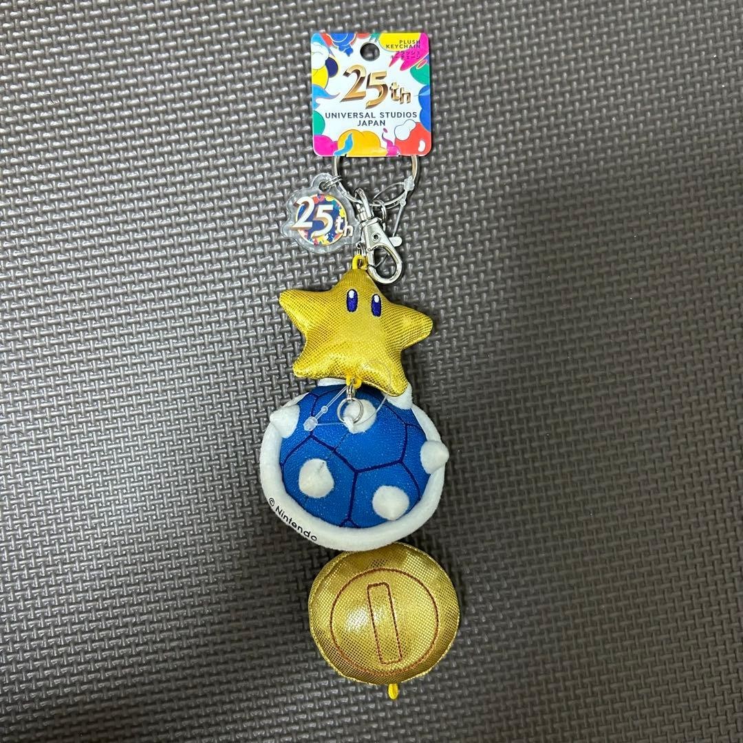 USJ 25th Anniversary Mario Plush Keychain Star & Spiny Set New Limited Japan