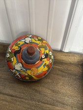 Spinning Top Vintage Metal Toy Made By Ohio Art Company In USA Vibrant Colors