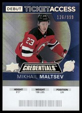 2021-22 Upper Deck Credentials #73 Mikhail Maltsev Debut Ticket Access #/999