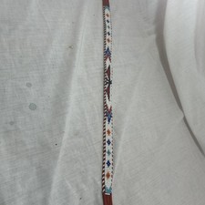 Vintage Leather Hand Beaded Western Indian Belt 35 Inches