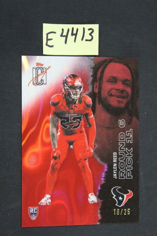 2025 Signature Class Jaylen Reed #168 Rookie Red Lava /25 Houston Texans (E4413