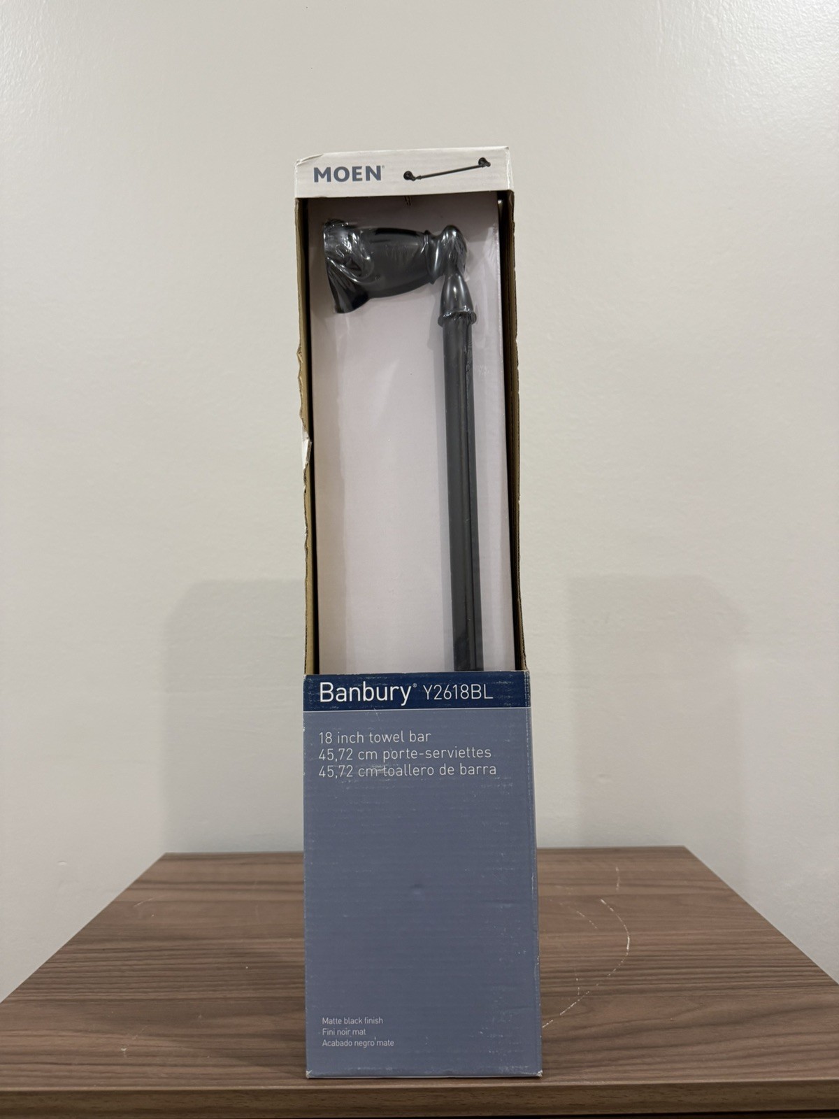Bar Matte Black Bathroom Towel Rack Y2618bl