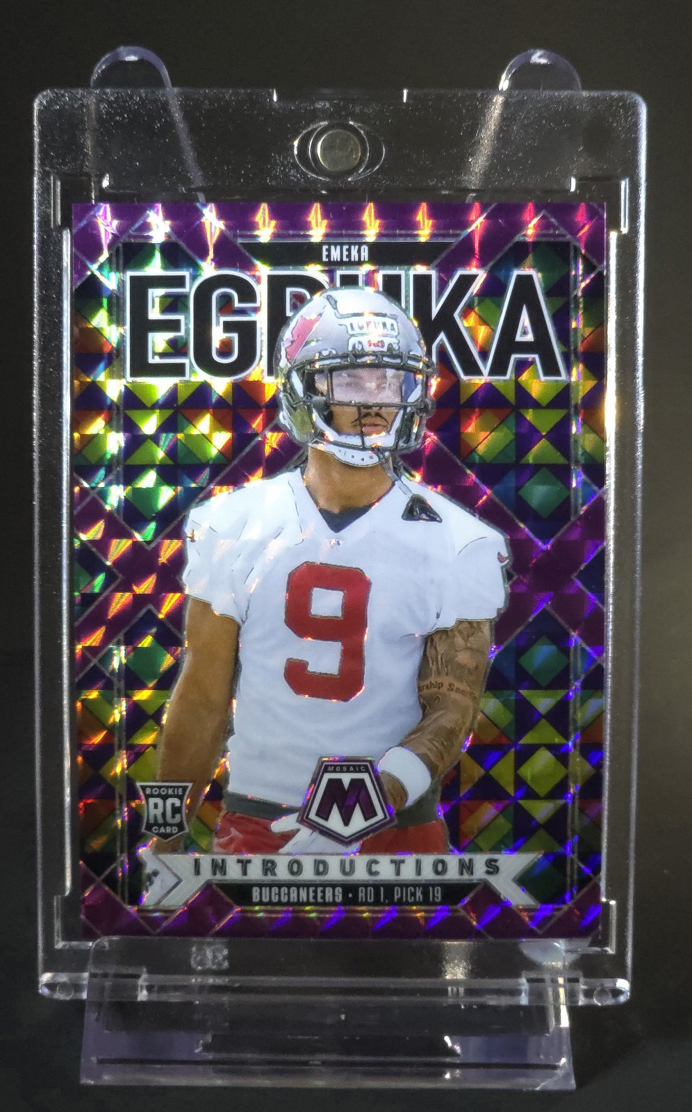 2025 Panini Mosaic Emeka Egbuka Rookie Introductions Purple /49 Buccaneers