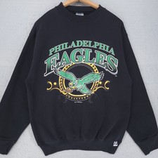 Vintage Philadelphia Eagles Sweatshirt Mens Large Black Logo 7 90s Football