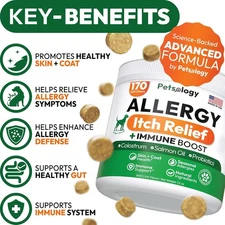 DOG ALLERGY RELIEF CHEWS - ITCH RELIEF FOR DOGS - ANTI ITCH - DOG ALLERGY CHEWS