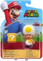 "Super Mario World Of Nintendo Jakks Pacific \"4 Yellow Toad"
