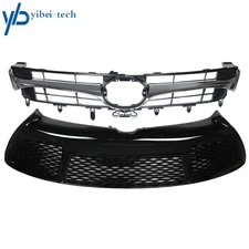 Front Bumper Upper&Lower Grille Trim Grill Set For Toyota Camry SE XSE 15-2017