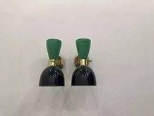 Pair Of 2 Italian Wall Sconce Lamp Mid Century Modern Brass Wall Light Fixture