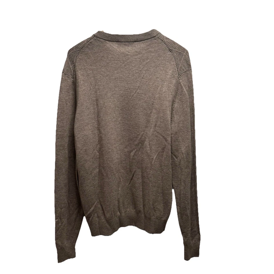 Suéter tejido texturizado cuello redondo lana cachemir gris talla grande Carolina Herrera para hombre Foto 4 de 4