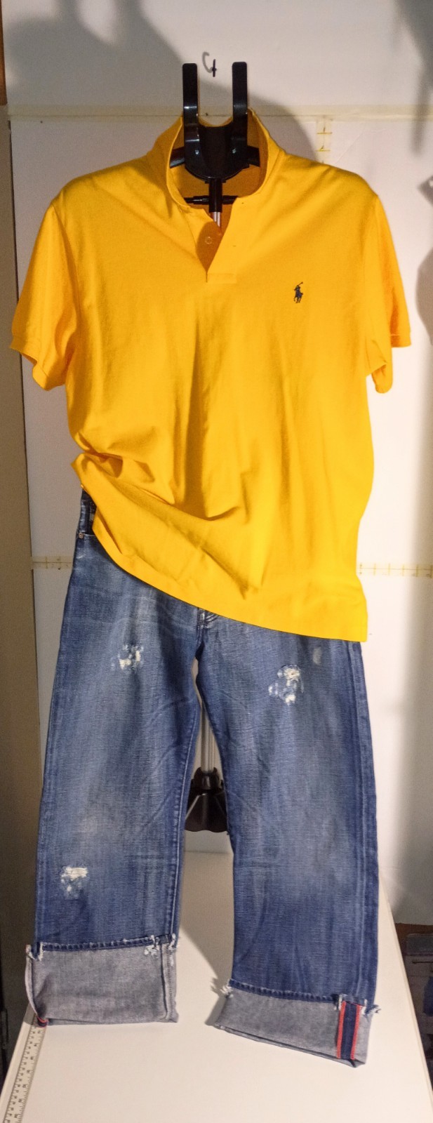 Ralph Lauren Polo Custom Fit Shirt Canary Yellow Polo Blue Pony Mens XL 