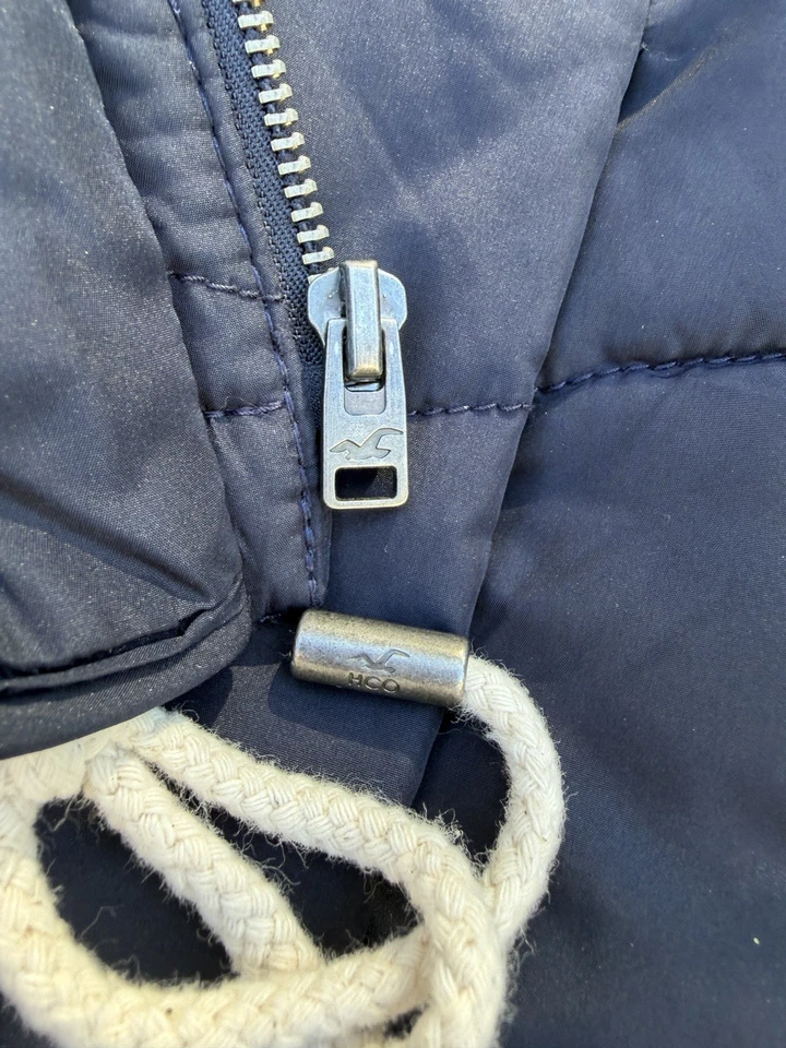 Chaleco calentador vintage Hollister chaleco cremallera acolchado Ax1 talla pequeña  Foto 3 de 4