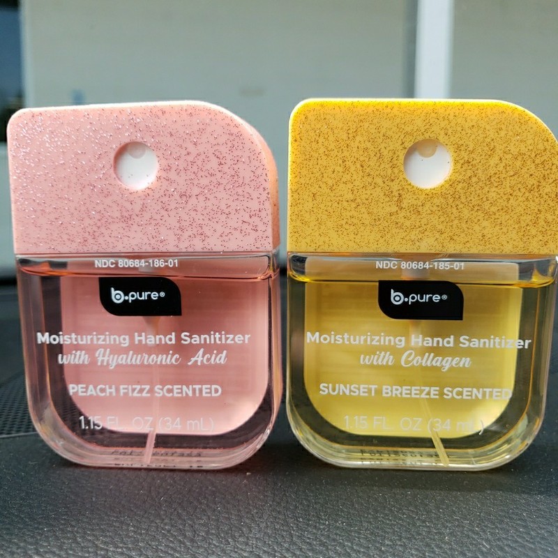 Bpure Viral Sparkle Hand Sanitizer Spray Sunset Breeze And Peach Fizz NEW!!