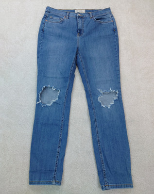 Free People Distressed Medium Wash Denim Jeans Stretch W 31R Women's 31x27