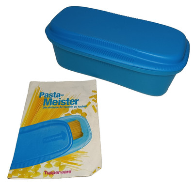 Tupperware Tupper blau Pasta Meister Nudelkocher Spaghetti Kocher f. Mikrowelle