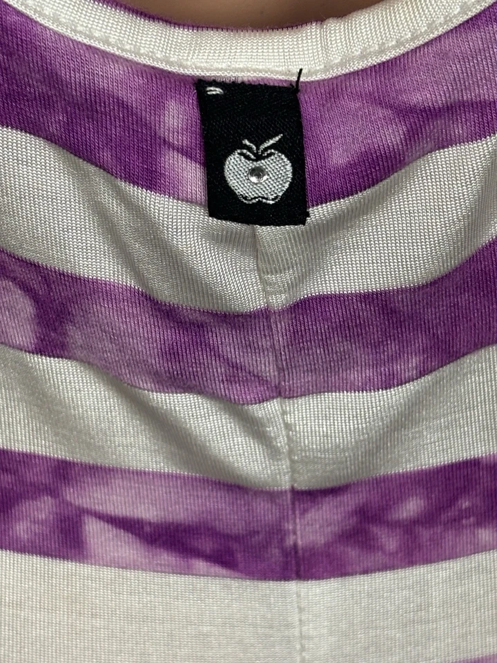 Maxi Vestido Apple Bottoms Talla Mediana Tie-Dye Rayas Ojo de Cerradura Espalda Cruzada Foto 4 de 4