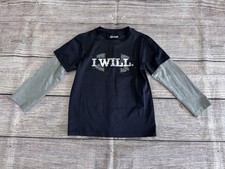 Under Armour Boys Size 5 Black Double Sleeve Tee Says I Will