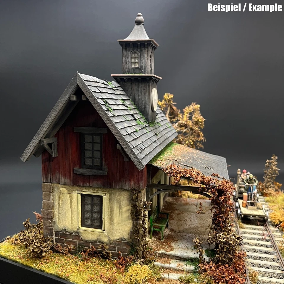 Alter Bahnhof in 1:35 - Laser Cut Gebäude aus Holz zum selberbauen für Diorama - Bild 3 von 4