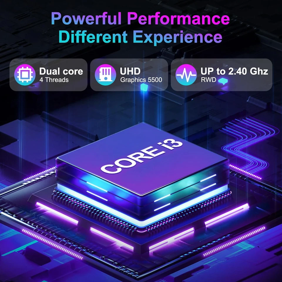 SGIN Portable Windows 11 Laptop 17,3 Zoll IPS 4GB 128GB SSD Intel Dual-Core - Bild 3 von 4