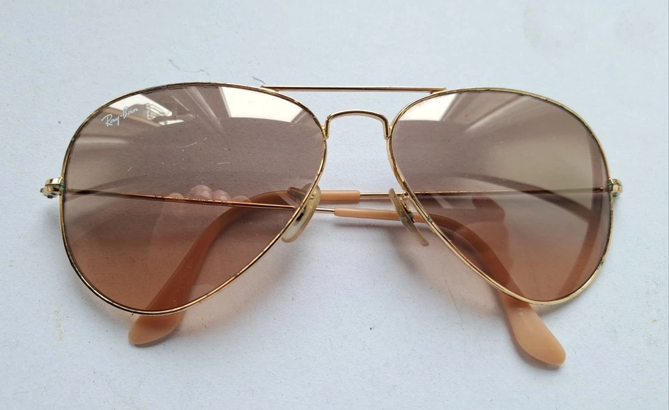 RayBan Aviator montatura oro RB3025 lenti 58mm avana tabacco  - Immagine 2 di 4